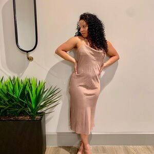 Elegant Tan Slip Dress